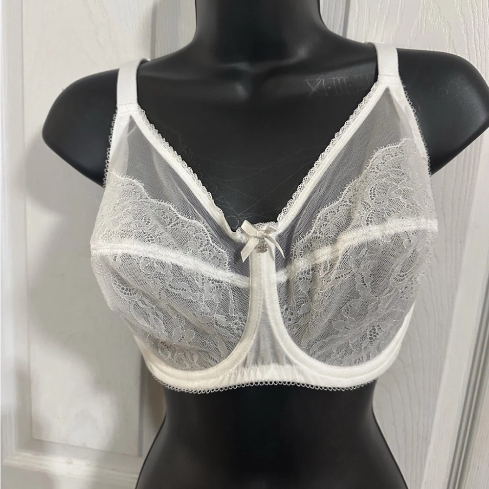 Wacoal 855186 Bra 34 DDD White Retro Chic